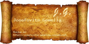 Josefovits Gemella névjegykártya